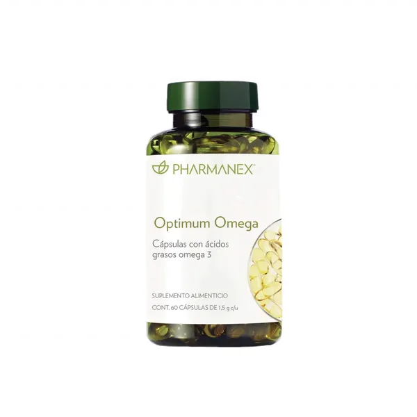 Frasco de Optimum Omega de Pharmanex.